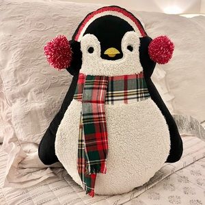 The Farmhouse Christmas Holiday Decorative Penguin Pillow